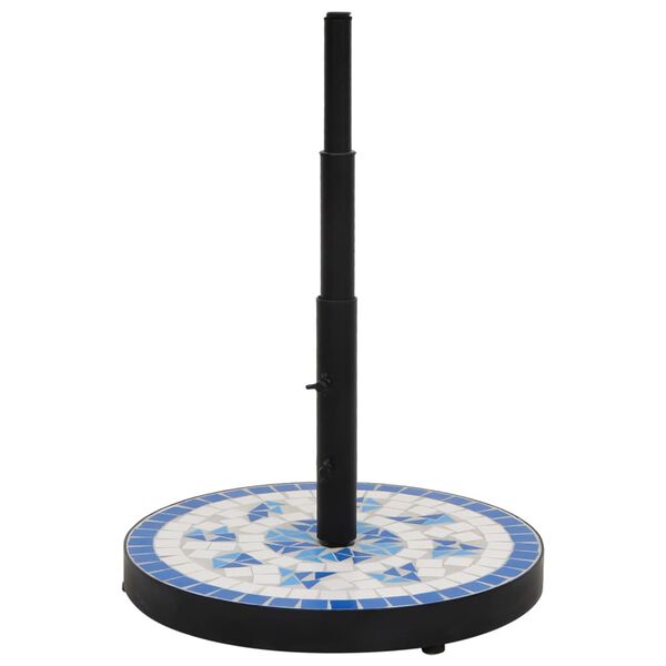 vidaXL Sonnenschirmst&auml;nder Blau und Wei&szlig; Rund 12 kg