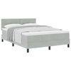 vidaXL Boxspringbett mit Matratze Hellgrau 140 x 190 cm Samt