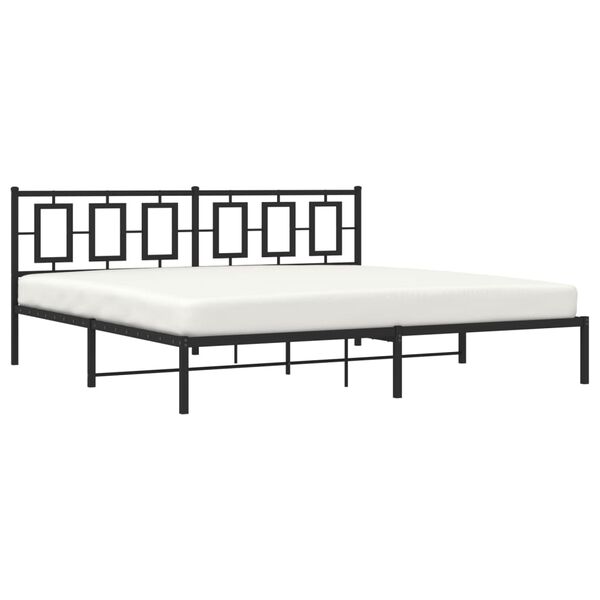 vidaXL Bettgestell mit Kopfteil Metall Schwarz 193x203 cm