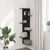 vidaXL Wand-Eckregal Schwarz 36,5x36,5x140 cm Holzwerkstoff