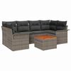 vidaXL Garten-Sofa-Set mit Kissen mit Speicher mit Kissen 7 pcs Grau