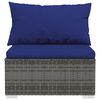 vidaXL 13-tlg. Garten-Lounge-Set mit Kissen Poly Rattan Grau