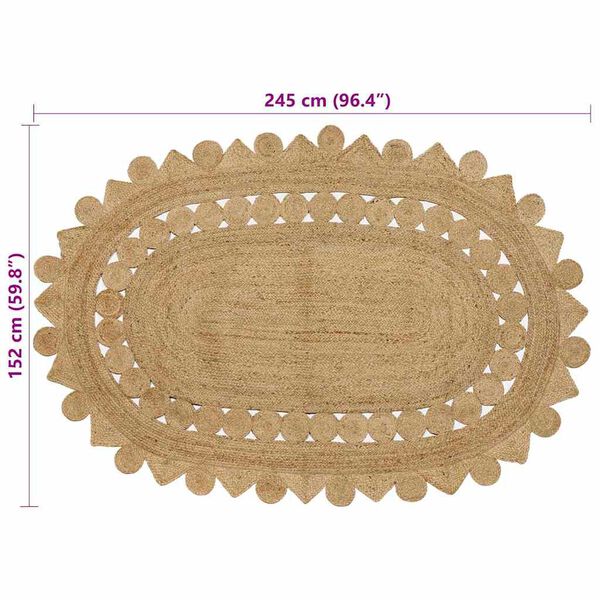 vidaXL Teppich Braun 152 x 245 cm Jute