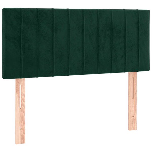 vidaXL LED Kopfteil Dunkelgr&uuml;n 80x5x78/88 cm Samt
