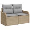 vidaXL Essgruppe mit Kissen 6 pcs Beige Poly Rattan