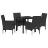vidaXL Garten Essgruppe 5 stk. Schwarz Poly-Rattan