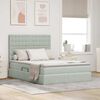 vidaXL Bett mit Stauraum und LED Hellgrau 140 x 200 cm Samt