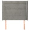 vidaXL Kopfteil mit Ohren Hellgrau 93x23x118/128 cm Samt
