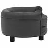 vidaXL Hundesofa Dunkelgrau 48x48x32 cm Pl&uuml;sch und Kunstleder