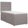 vidaXL Boxspringbett mit Matratze Taupe 100 x 200 cm Stoff
