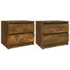 vidaXL Nachttische 2 Stk. R&auml;uchereiche 50x39x43,5 cm Holzwerkstoff