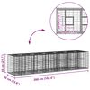 vidaXL Gabionen Hochbeet 2 pcs Silber 260 x 60 x 55 cm