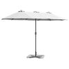vidaXL Garten-Sonnenschirm Sand 370 x 197 x 239 cm