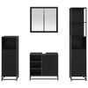 vidaXL Badezimmerm&ouml;bel-Set 4 pcs Schwarz Eichen-Optik Holzwerkstoff