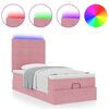 vidaXL Ottoman-Bett mit Matratzen & LEDs Rosa 90x200 cm Samt