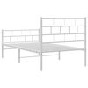 vidaXL Bettgestell mit Kopf- und Fu&szlig;teil Metall Wei&szlig; 90x200 cm