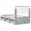 vidaXL Bettrahmen mit Kopfteil Beton Grau 90 x 190 cm Holzwerkstoff