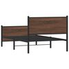vidaXL Metallbett ohne Matratze Braun Eichen-Optik 100x190 cm