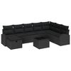 vidaXL Gartensofa-set 9 stk. Schwarz Poly-Rattan