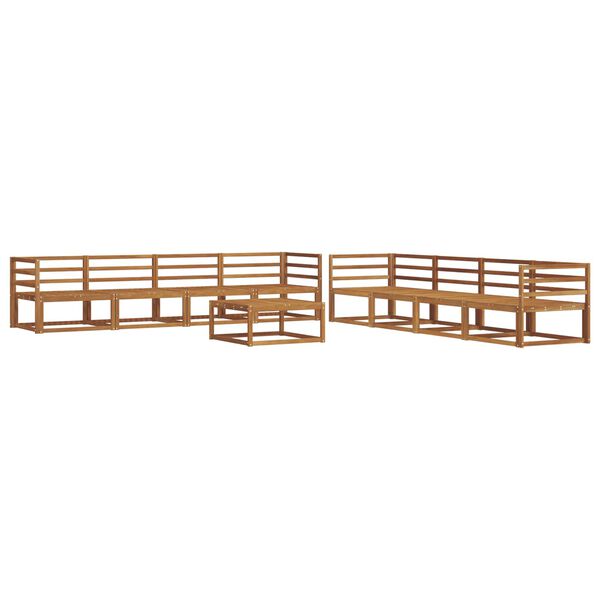 vidaXL Outdoor-Sofagarnitur mit Kissen 9 pcs Natur und Creme