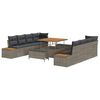 vidaXL Gartensofa-set 11 stk. 10-Sitzanzahl Grau Poly Rattan