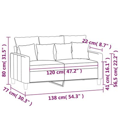 vidaXL 2-Sitzer-Sofa Braun 120 cm Samt