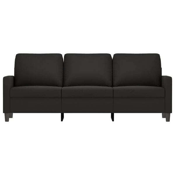 vidaXL 3-Sitzer-Sofa Schwarz 180 cm Samt