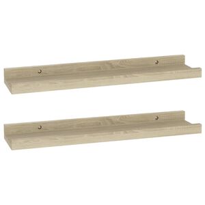 vidaXL Wandregale 2 Stk. Sonoma-Eiche 40 x 9 x 3 cm