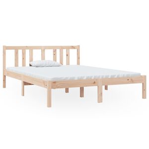 vidaXL Massivholzbett 135x190 cm