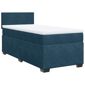 vidaXL Boxspringbett mit Matratze Dunkelblau 80x200 cm Samt
