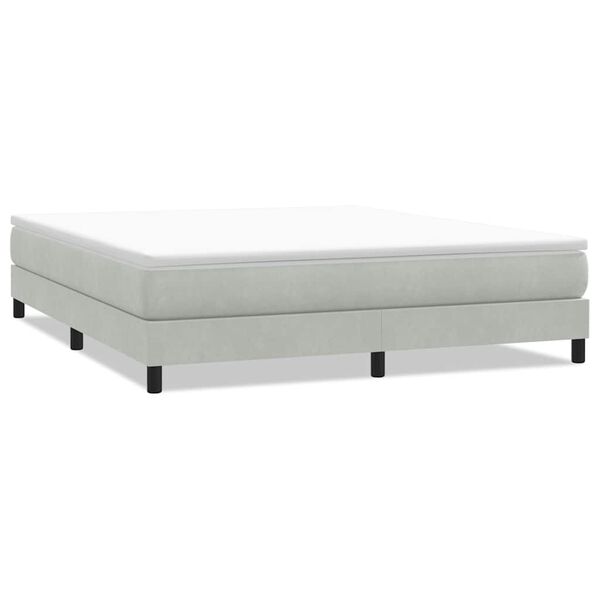 vidaXL Boxspringbett ohne Matratze Hellgrau 180x210 cm Samt
