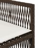 vidaXL 7-tlg. Garten-Essgruppe mit Kissen Braun Poly Rattan