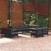 vidaXL 11-tlg. Garten-Lounge-Set mit Kissen Schwarz Massivholz Kiefer