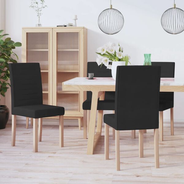 vidaXL Esszimmerst&uuml;hle 4 Stk. Schwarz Stoff