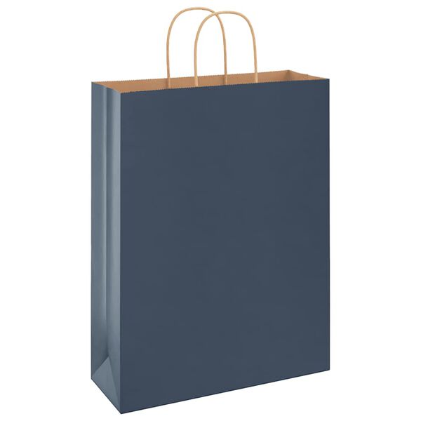vidaXL Papiertragetaschen 50 Stk. mit Henkeln Blau 32x12x42 cm