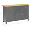 vidaXL Sideboard 110x33,5x70 cm Massivholz Eiche