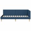 vidaXL Eckbettgestell Blau 100 cm x 200 cm Stoff und Sperrholz