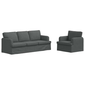vidaXL Sofa Set 2 stk. Dunkelgrau Stoff