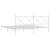 vidaXL Bettgestell mit Kopfteil Metall Wei&szlig; 200x200 cm