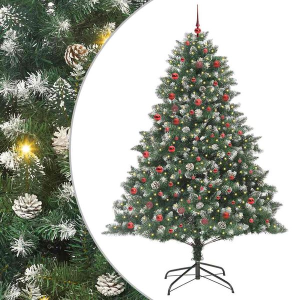 vidaXL K&uuml;nstlicher Weihnachtsbaum mit 300 LEDs mit St&auml;nder Gr&uuml;n 210 cm