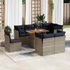 vidaXL 9-tlg. Garten-Sofagarnitur mit Kissen Grau Poly Rattan