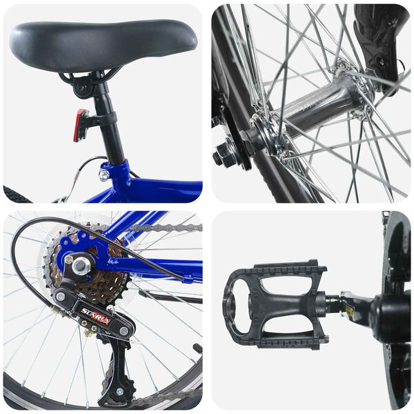 vidaXL Kinderfahrrad 20 Zoll 6-Speed f&uuml;r 6-11 Jahre alt Dunkelblau