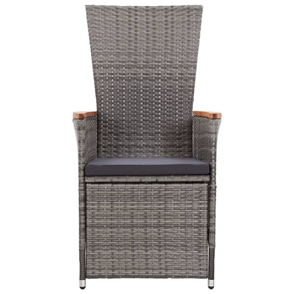 vidaXL Garten-Liegest&uuml;hle 2 Stk. mit Auflagen Poly Rattan Grau