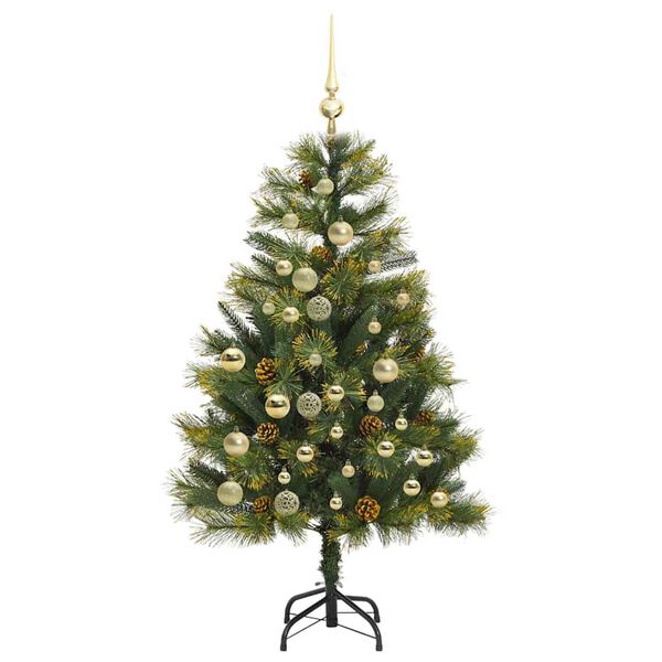 vidaXL Künstlicher klappbarer Weihnachtsbaum mit Tannenzapfen 120 cm