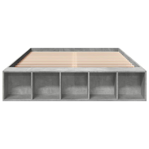 vidaXL Bettgestell Betongrau 140x200 cm Holzwerkstoff