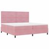 vidaXL LED Boxspringbett mit Matratze Rosa 200 x 200 cm Stoff