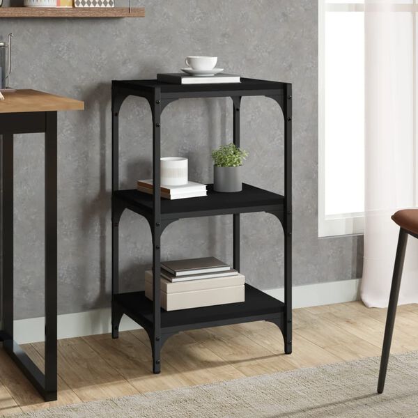 vidaXL B&uuml;cherregal Schwarz 40x33x70,5 cm Holzwerkstoff und Stahl