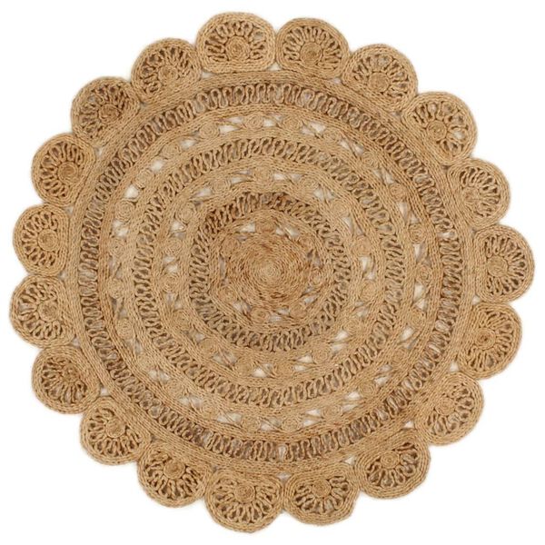 vidaXL Teppich Jute Handgeflochten 120 cm Rund