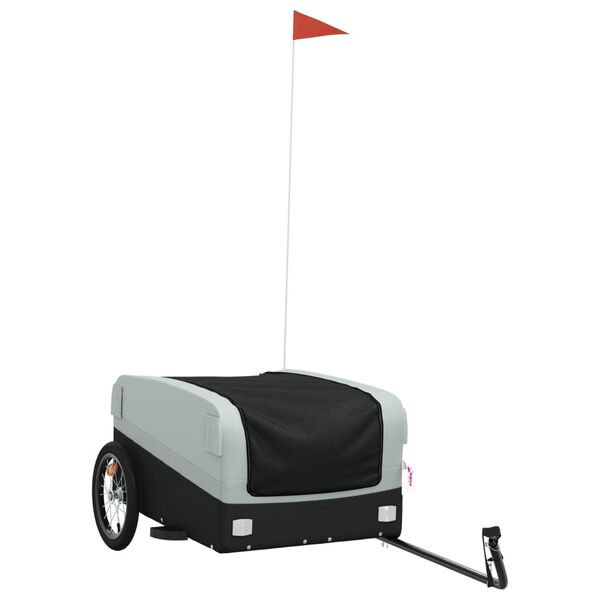 vidaXL Fahrradanh&auml;nger Schwarz und Grau 45 kg Eisen