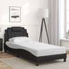 vidaXL Bett "Viana" mit Matratze Schwarz 90x200 cm Kunstleder